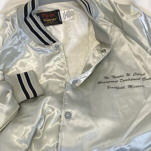 Vintage Hardee's Pla-Jac Dunbrooke Gray Jacket Bomber‎ Varsity XL USA